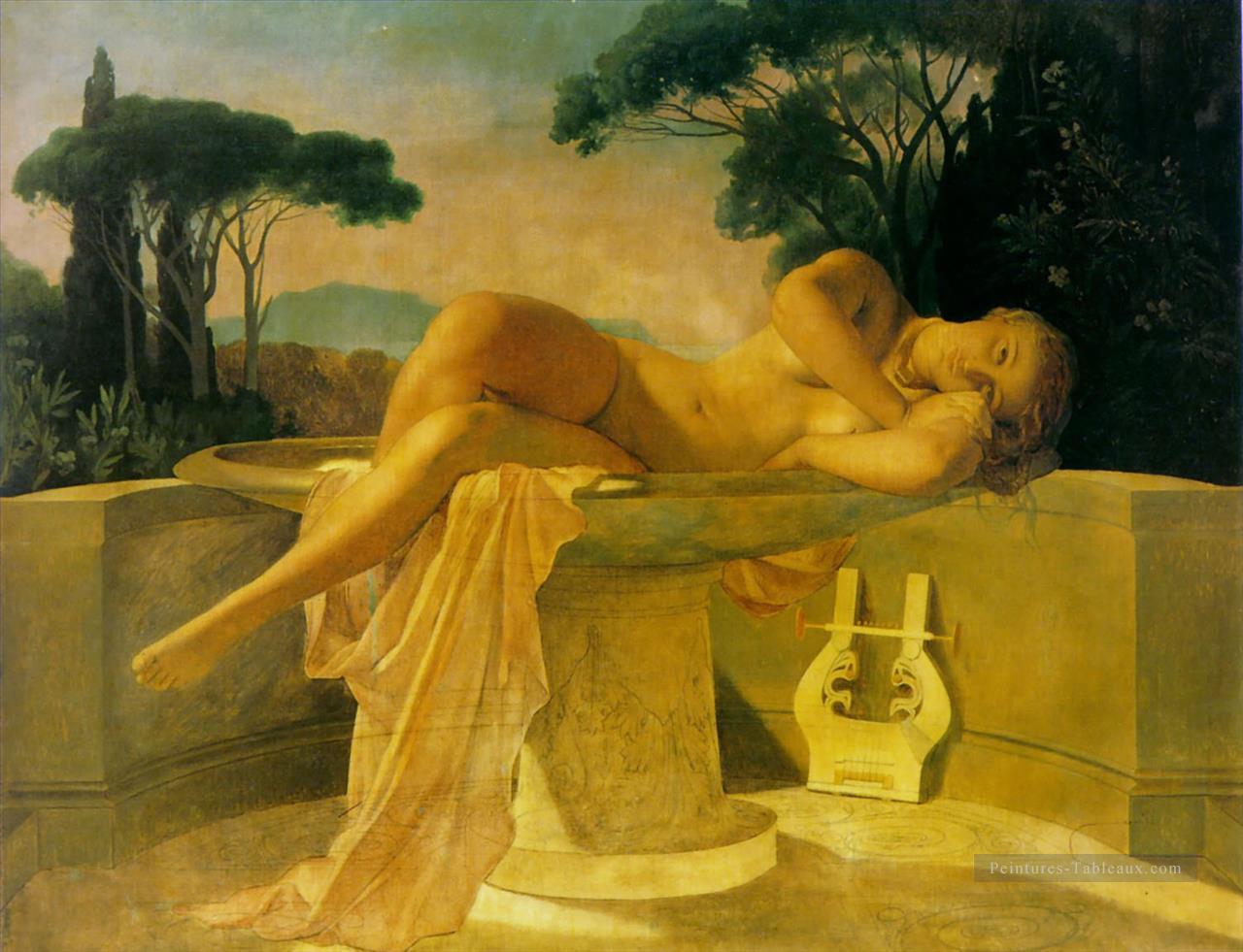 Fille dans un bassin 1845unfinished Hippolyte Delaroche Peintures à l'huile